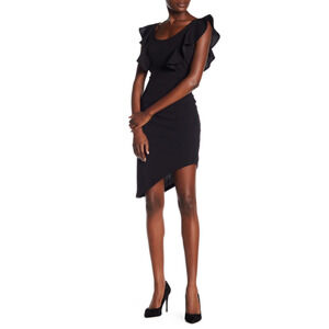 Vanity Room Asymmetrical Ruffle Dress Black Size M